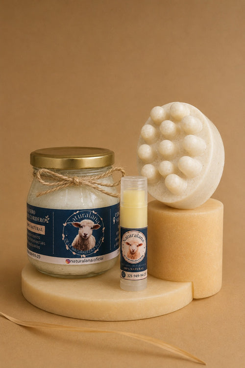 Kit Ritual Natural – Sebo de Cordero 210ml, Bálsamo Reparador y Jabón Artesanal Naturalana