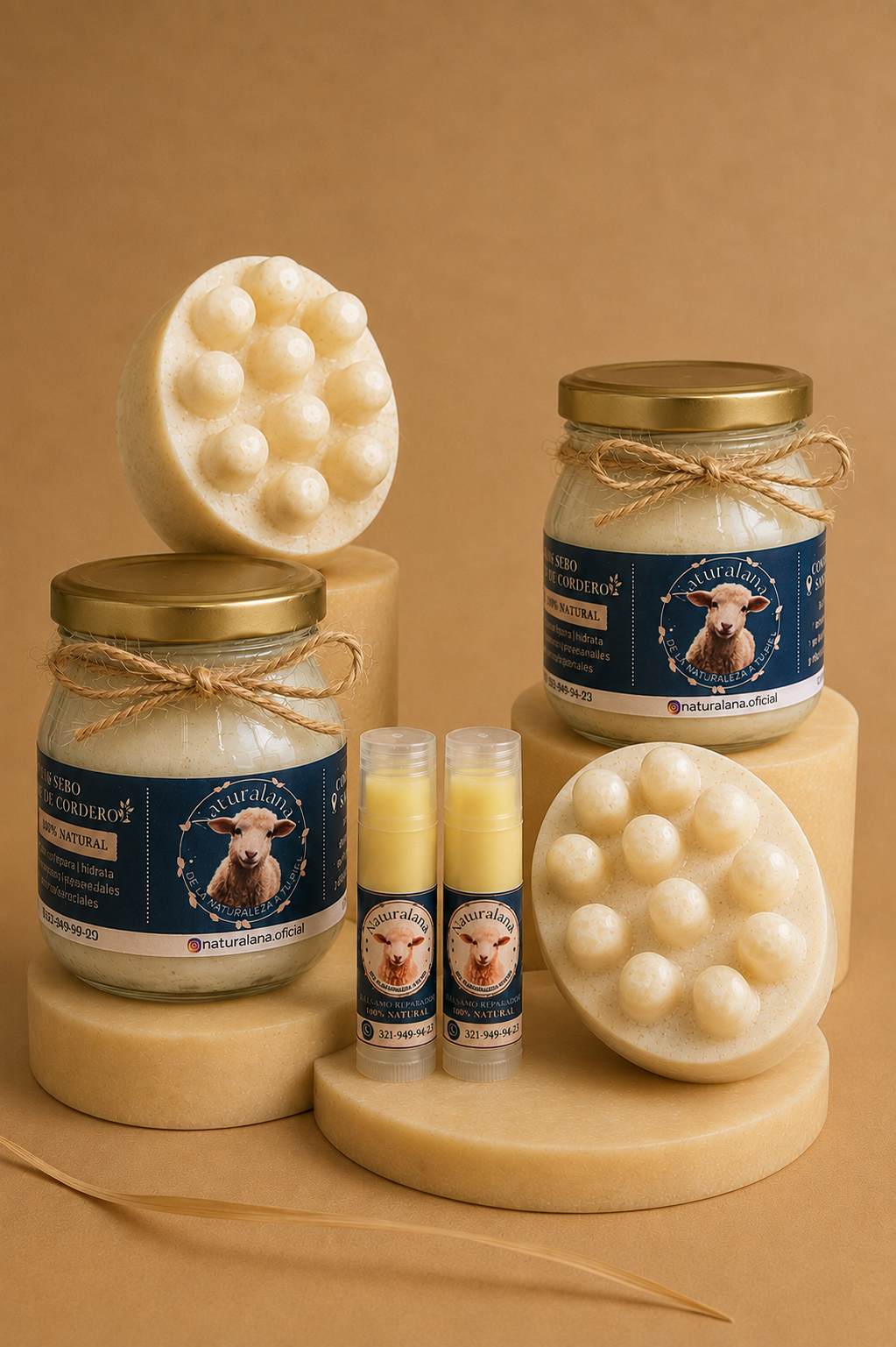 Kit Amigas – 2 Sebos de Cordero, 2 Bálsamos y 2 Jabones Artesanales Naturalana